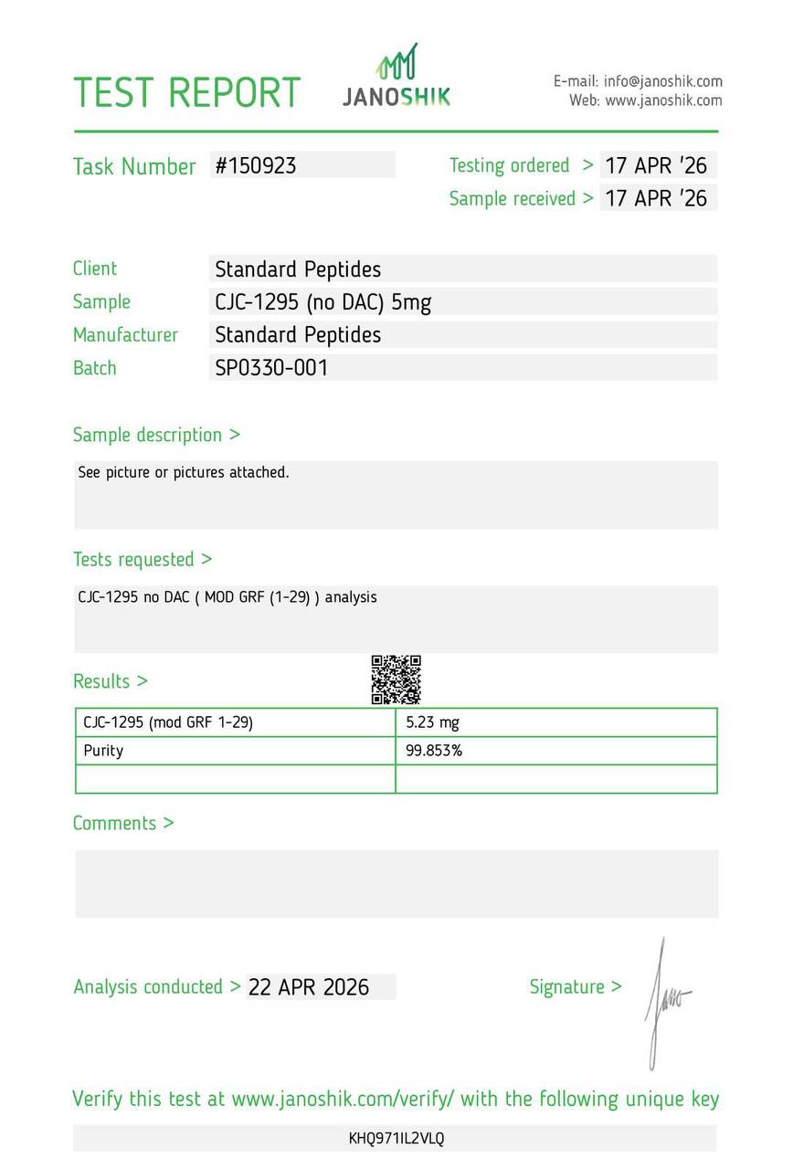 Laborbericht CJC-1295 (no DAC) 5mg