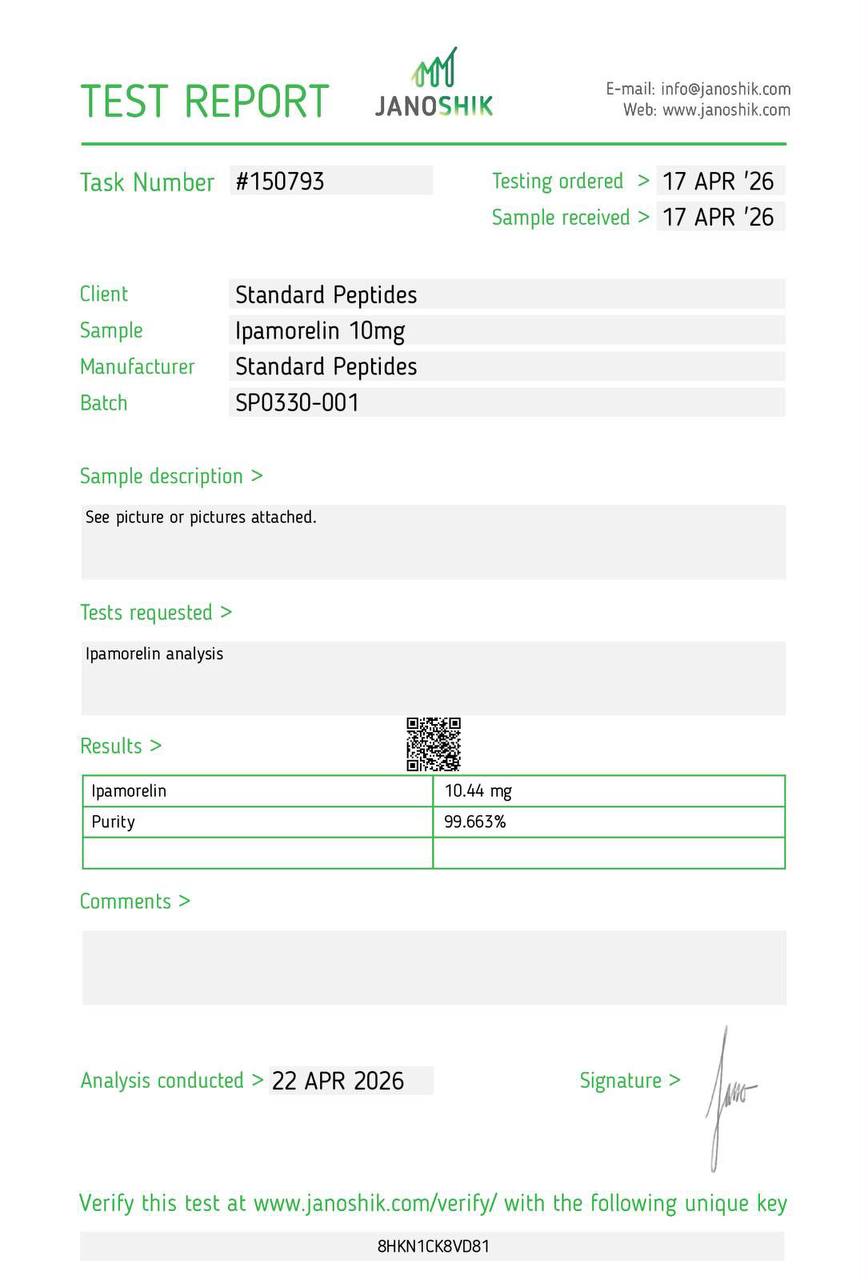 Laborbericht Ipamorelin 10mg